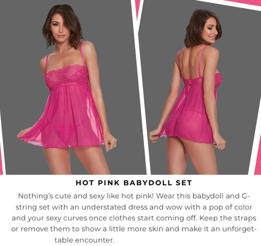 Hot Pink Babydoll Set