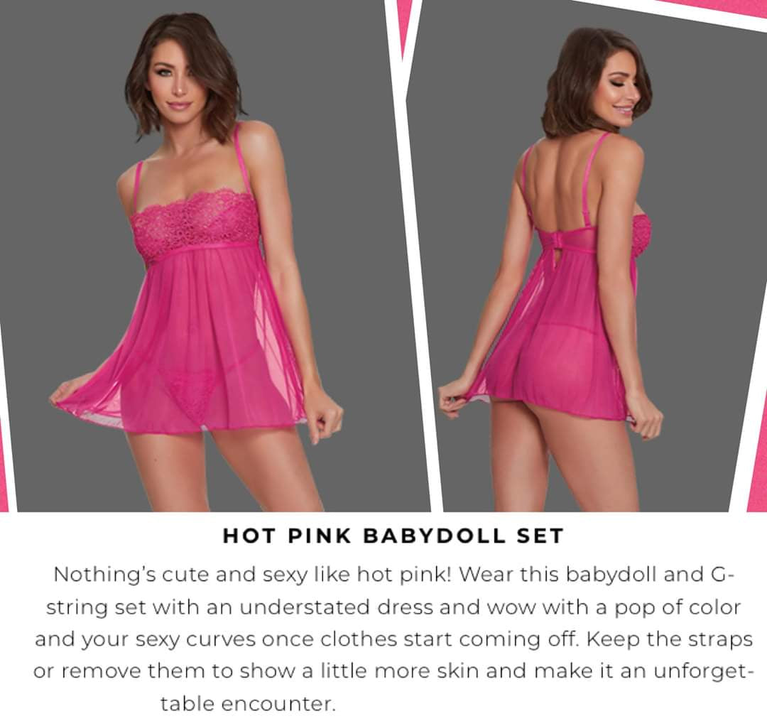 Hot Pink Babydoll Set