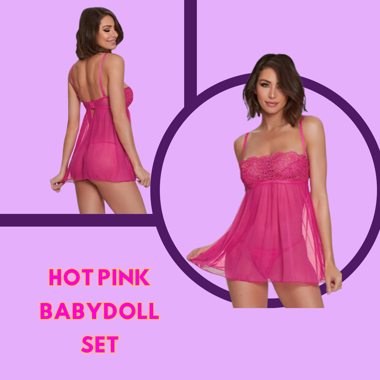 Hot Pink Babydoll Set