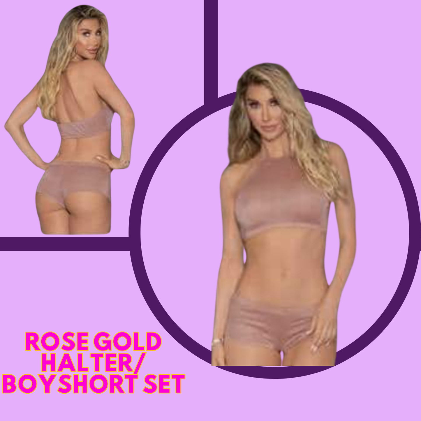 Rose Gold Halter/Boyshort Set