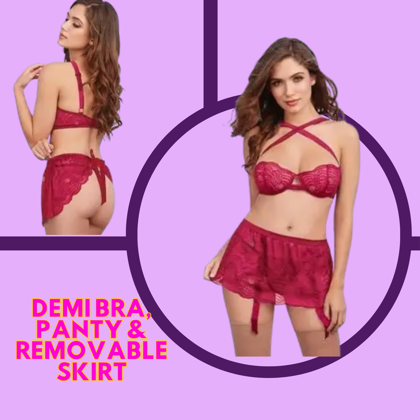 Ruby Demi Bra w/Removable Skirt